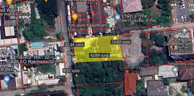 ที่ดิน ที่ดิน รัชดา 32, รัชดา 36 ใหญ่ขนาด 29 ตร.ว. 2 NGAN 0 RAI  ไม่ไกลจาก มหาวิทยาลัยราชภัฏจันทรเกษม ราคาจับต้องได้