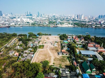 ขายที่ดินในคุ้งบางกะเจ้า ติดแม่น้ำเจ้าพระยา ราคาถูก  18-0-76.4 ไร