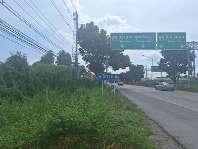 ขขายที่ดิน 3-3-84 ไร่  ติดถนน 346 ปทุมธานี-บางเลน, ใกล้แยกนพวงค์