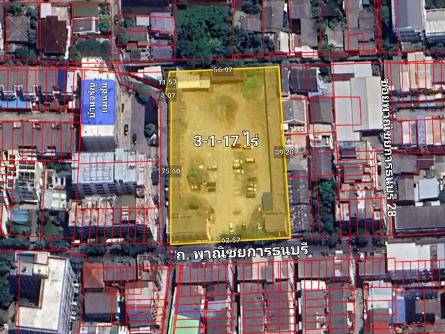 ขายที่ดินผังสีส้ม 3-1-17 ไร่  ถ. พาณิชยการธนบุรี แขวงวัดท่าพระ เขตบางกอกใหญ่ กรุงเทพมหานคร