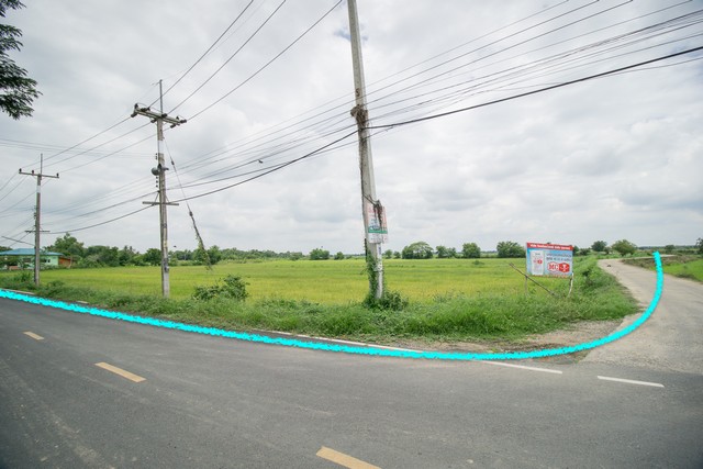 ขาย ที่ดิน ถูกมาก ๆ สำพะเนียง บ้านแพรก อยุธยา แปลงมุมถนนสวยมาก