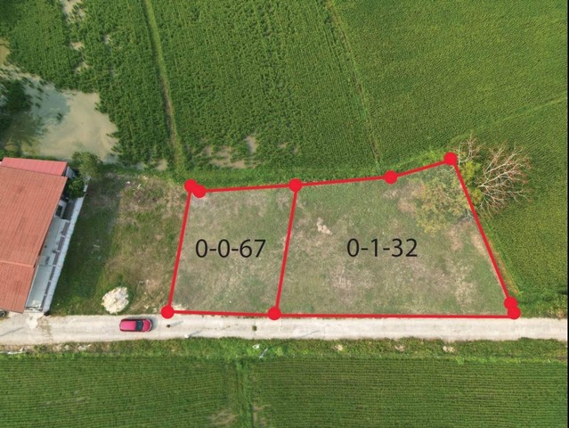 ที่ดินวิวทุ่งนาใกล้เมือง ใกล้ตลาดท่ารั้วติดถนนคอนกรีตสร้างบ้านได้เลย