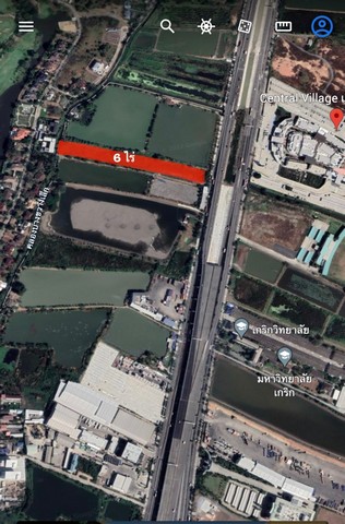 ขายที่ดินแปลงสวย 6 ไร่ ติดสนามบินสุวรรณภูมิ  ทำเลดีมาก ตรงข้าม ศูนย์การค้า Central Village 