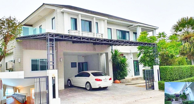 บางรักน้อย8-14 MRT ท่าอิฐ 3กม. ให้เช่าคฤหาสน์หรู 2 ชั้น ใหญ่มาก สวนหย่อม 130ตรว. 450ตรม.  อ่างกุชชี่ เฟอร์ครบ 6นอน 4น้ำ 5จอดรถ 7แอร์