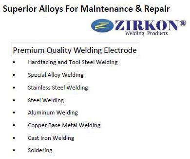 ลวดเชื่อมเหล็กอัลลอยสูงและลวดเชื่อมสเตนเลสเกรดพิเศษZIRKON (SPECIAL ALLOY WELDING) 