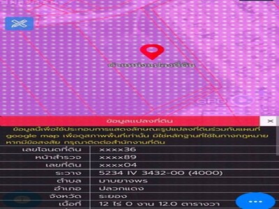 ขายที่ดินมาบยางพรปลวกแดงระยอง  12 ไร่ 