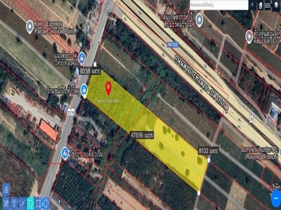 ที่ดินผืนใหญ่ทำเลทอง 22 ไร่ ติดถนนใหญ่สายเศรษฐกิจ นิคมพัฒนา-ระยอง