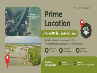 ขายที่ดิน 80-1-58 ไร่ ทำเลทองเลียบคลองอู่ตะเภา ใกล้ทะเลสาบสงขลา