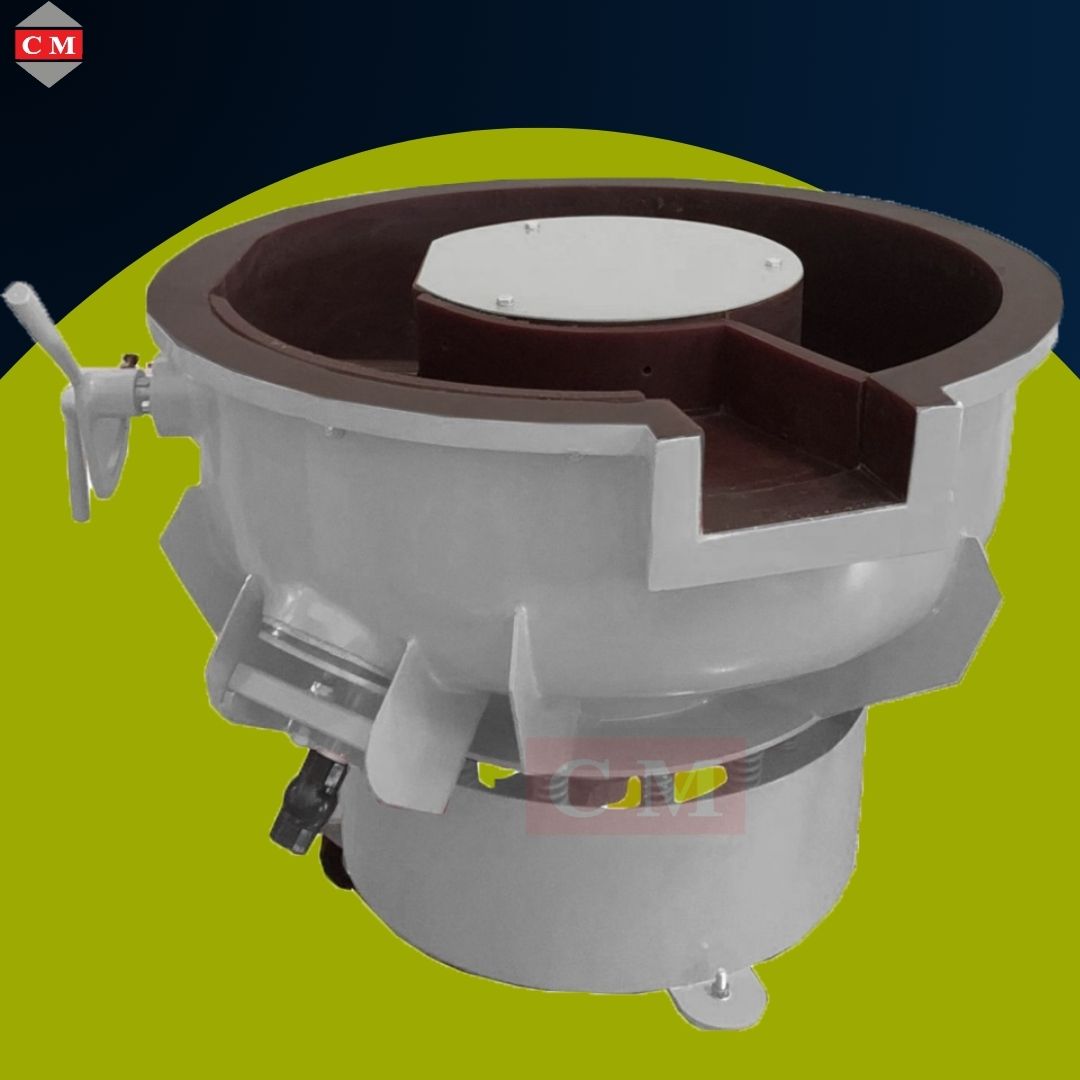 เครื่องขัดผิวโลหะแบบเขย่า แบบมีสะพานแยกชิ้นงาน / Vibratory Finishing Machine