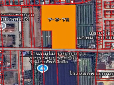 ขายที่ดิน 7-3-72 ไร่  ใกล้สำนักงานเทศบาลตำบลสวนหลวง  กระทุ่มแบน 
