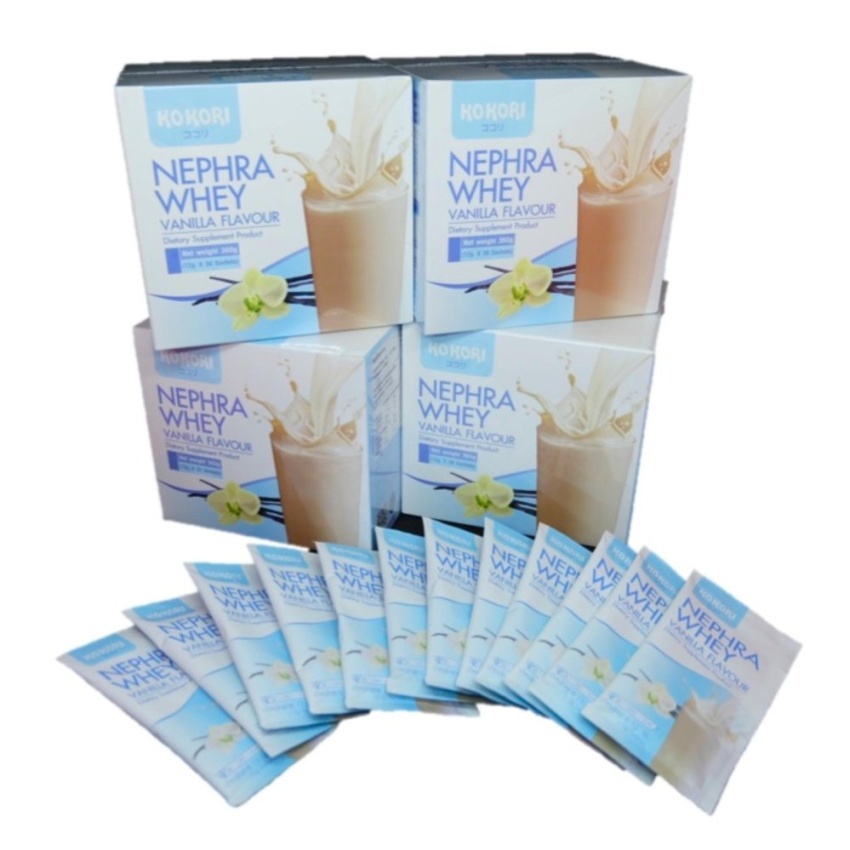Nephra Whey ผลิตภัณฑ์เสริมอาหารชนิดผงแต่งกลิ่นวานิลา อาหารเสริมรักษา หรือป้องกันโรคไต ฟอกไต