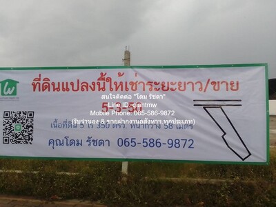 ให้เช่าระยะยาวที่ดินแปลงใหญ่ 5-3-50 ไร่ ติดถนนติวานนท์-ปทุมธานี 