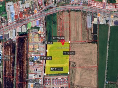 ขายที่ดินถมแล้ว  9 ไร่ 42.9 ตารางวา ติดถนนเลียบคลองปลาดุก  