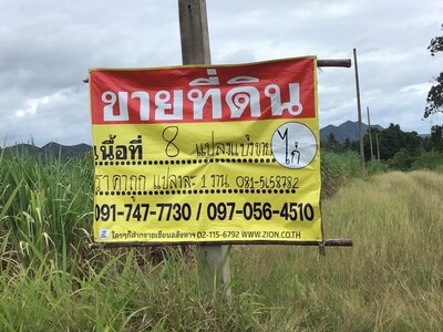 ขายที่ดิน 8 แปลง แปลงละ 1 งาน เขากระปุก  อ.ท่ายาง จ.เพชรบุรี