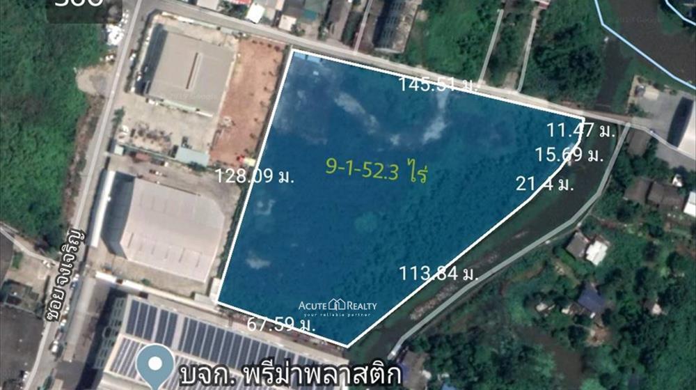 ขายที่ดินเปล่าถมแล้ว 9 ไร่ 152 ตร.ว. พื้นที่สีม่วง ในนิคมอุตสาหกรรมบางพลี บางนา-ตราด กม.23