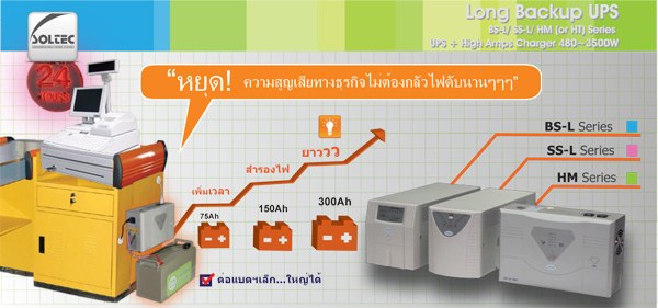 รับมือวิกฤติปัญหาไฟฟ้าดับนานๆ ด้วย SOLTEC-Long Backup UPS