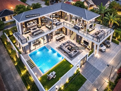 พระประภานิมิตร 5-11 ตลาดหนองปรือ 5นอน  Pool Villa 130ตร.ว. 