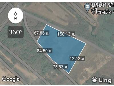 ขายที่ดินผังสีม่วง ขนาด 10 ไร่ ติดถนน 2 ด้าน