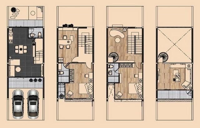 PO287 ขาย ทาวน์โฮม 3.5 ชั้น โครงการ เฮ้าส์ 35 แจ้งวัฒนะ HAUS 35 CHAENGWATTANA สไตล์บ้านเน้นเพดานสูง