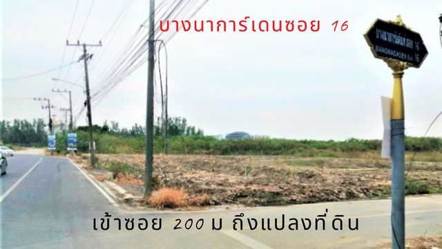 ขายที่ดินถูก  2 ไร่ (800 ตรว.) ติดถนนสาธารณะคอนกรีต  เข้าซอยแค่ 200 ม. ใกล้สนามบินสุวรรณภูมิและมหาลัยเอแบค ซ. บางนาการ์เด้นท์ 16 บางนา - ตราด  สมุทรปราการ