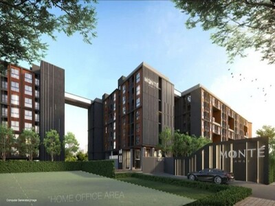 ขายถูก คอนโด Monte Rama 9  ห้องใหม่ไม่เคยอยู่  ชั้น 4  22 ตร.ม.
