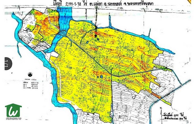 ที่ดิน ตำบลแม่ลา อำเภอนครหลวง อยุธยา ขายที่ดินอยุธยา ขนาด 2191 ไร่ ขายยกแปลง ขายไร่ละ 170000 บาท