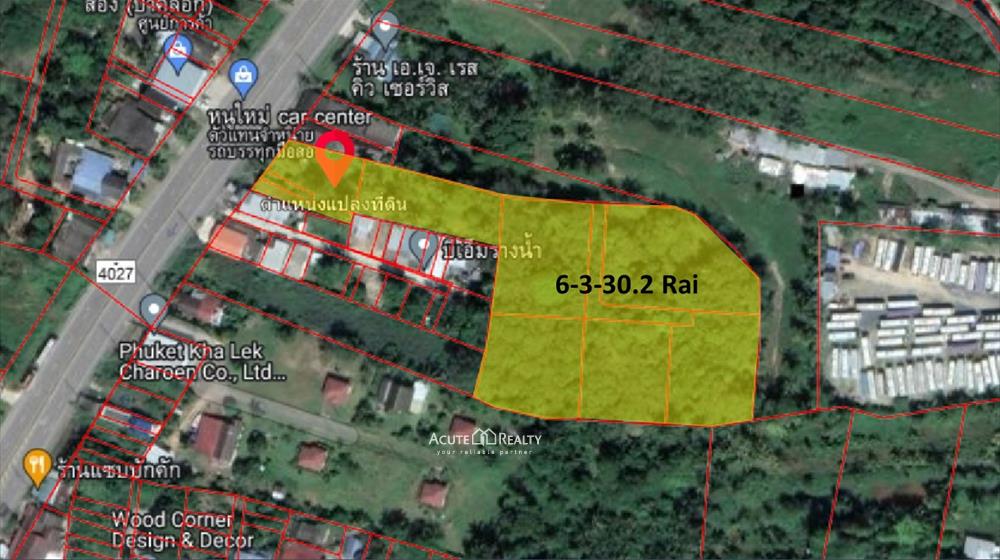 ขายที่ดินภูเก็ต ติดถนนใหญ่ ขนาด 6-3-30 ไร่ L-641215-0016
