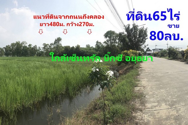 ขายที่ดิน 65ไร่ ต.บ้านกรด  อ.บางปะอิน จ.อยุธยา อยู่ในทำเลหมู่บ้านหรู เหมาะทำหมู่บ้านจัดสรร