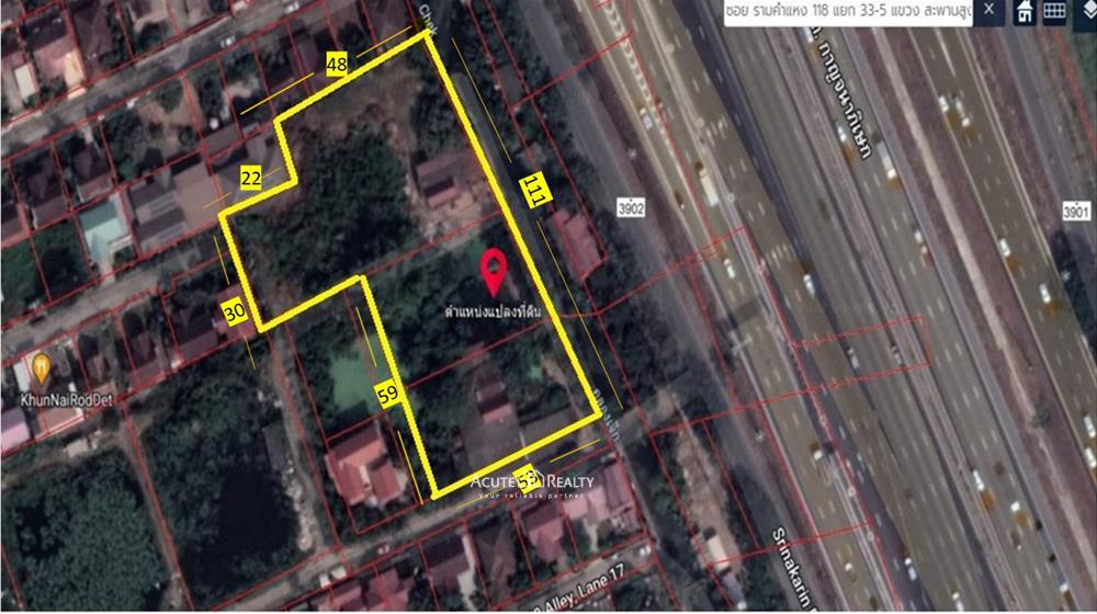 ขายที่ดินซอยรามคำแหง 118  ใกล้ด่านเก็บเงินทับช้าง สถานีรถไฟฟ้าส้มมากร เหมาะทำที่อยู่อาศัย