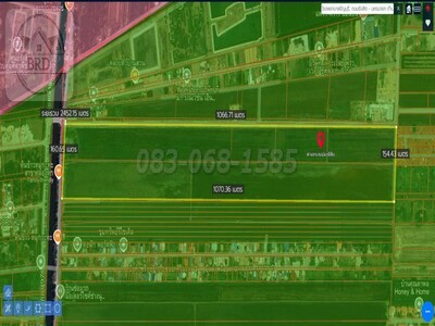 ขายถูกที่ดินถนนรังสิตเลียบคลอง6 เนื้อที่ 5-2-41 ไร่ ขายไร่ละ 4 ล้
