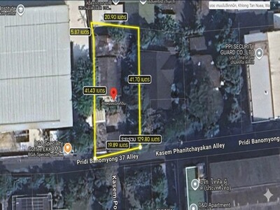 ขายที่ดิน 196 ตร.ว. ซอยปรีดีพนมยงค์37 เชื่อมเอกมัย-ทองหล่อ