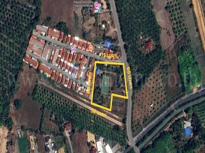 ที่ดินพร้อมสิ่งปลูกสร้าง 3-2-66.4 ตร.วา หน้าหมู่บ้าน ทวีทรัพย์ บ้