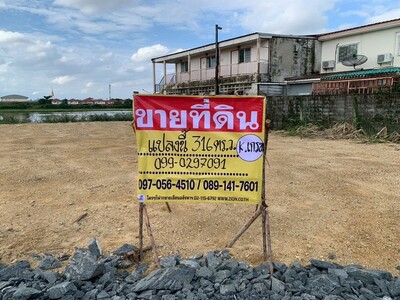 ขายที่ดินสวยถมแล้ว 316 วา กระทุ่มล้ม9 ทำเลทองย่านกระทุ่มล้ม-อ้อมน