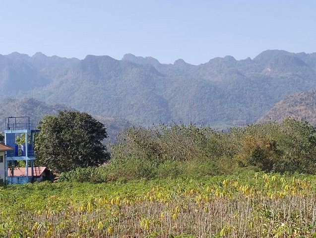 ขายที่ดินหลังติดเขาหน้าติดแม่น้ำแควน้อย เหมาะทำรีสอร์ท อำเภอไทรโยค กาญจนบุรี