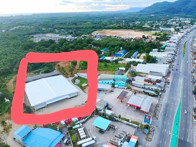 ให้เช่าโกดัง 3,000 ตร.ม. ตะกั่วทุ่ง พังงา ตลาดโคกกลอย 750 ม. 