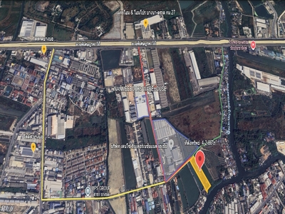ขายที่ดินถมแล้ว 4-2-86 ไร่ ผังสีแดง บางบ่อ จ.สมุทรปราการ