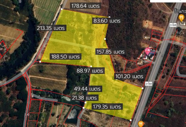 ขายที่ดินเปล่าติดถนนปากน้ำปราณ (ทางหลวง 3168) 48-0-0 ไร่ (120 ล้านบาท หรือ 2.5 ล้านบาท/ไร่) 