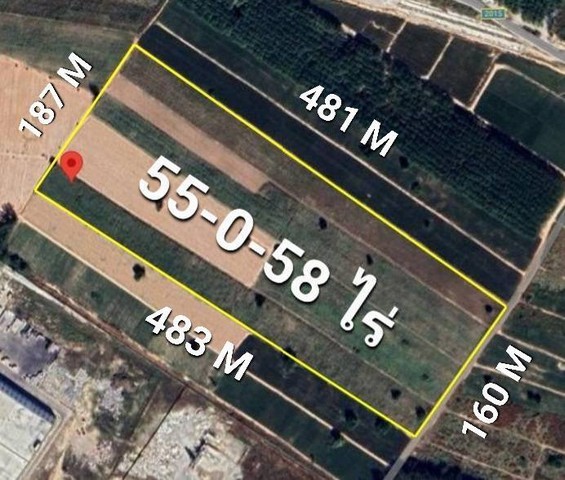 ขายที่ดิน 55 ไร่ โซนใกล้นิคมอีสเทิร์นซีบอร์ด  ปลวกแดง ระยอง พื้นที่สีม่วงลาย ขายไร่ละ 4.5 ล้าน