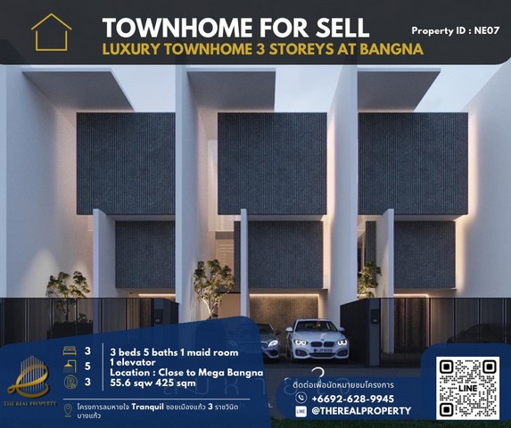 Townhome Luxury Lom Hai Jai Tranquil Bangna : ลมหายใจ Tranquil บางนา for sale 