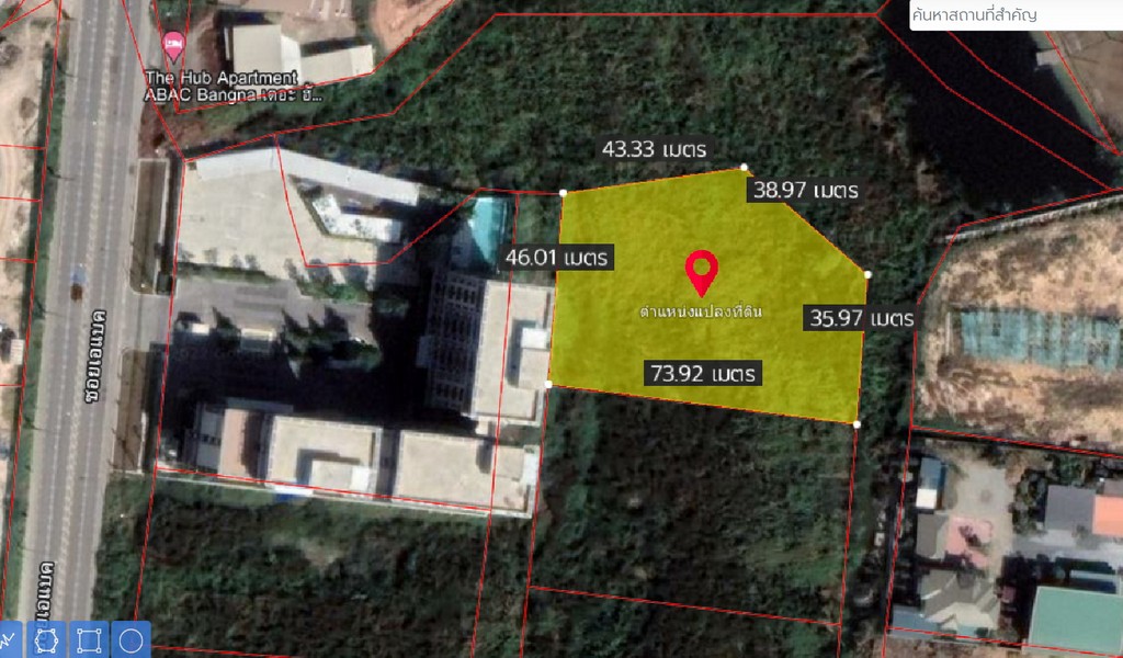 ขาย ที่ดิน เนื้อที่ 2-1-05 ไร่ (905 ตรว) ซอย เอแบค บางบ่อ ขายเท่าราคาประเมิน