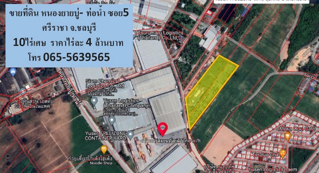For sale  ขายที่ดิน ศรีราชา—ถนนหนองยายบู่-ท่อน้ำ ต.หนองขาม อ.ศรีราชา  จ.ชลบุรี 