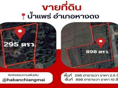 ที่ดินสวย #โซนหางดง ราคาเริ่มที่ 2.5 ล้าน มี 2 แปลง