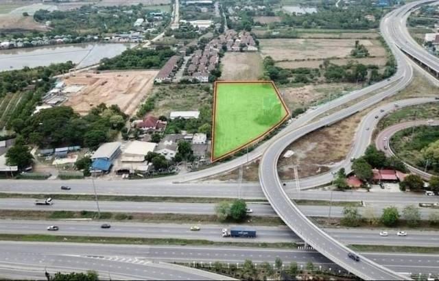 ให้เช่าและขายที่ดิน 7 ไร่ ริมถนนสาย345 ใกล้ทางลงถนนราชพฤกษ์ ปากเกร็ด นนทบุรี หน้ากว้างประมาณ 120 ม. อยู่ติดกันกับร้านหัตถศิลป์ ปากเกร็ด 