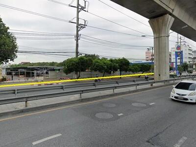 P1923 ให้เช่าที่ดิน 6 ไร่ พร้อมพื้นคอนกรีตเป็นลานจอดรถ ริมถนนสุขุ