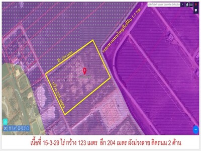 ขายที่ดินสีม่วงสร้างโรงงาน บ้านโพธิ์ เนื้อที่ 15-3-29 ไร่ 