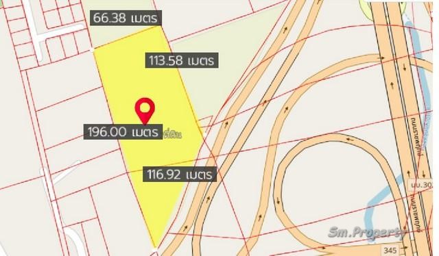 Sm513-1  .ให้เช่า ที่ดินเปล่าริมถนน สาย 345 ใกล้ทางลง ราชพฤกษ์ ปากเกร็ด จ.นนทบุรี