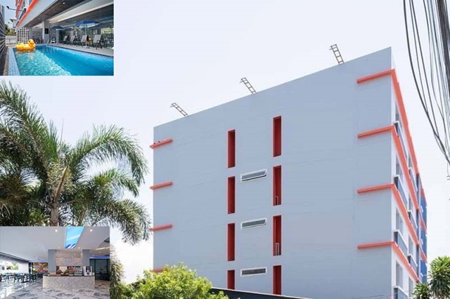 โรงแรมให้เช่า 5 ชั้น สระว่ายน้ำ เทพประสิทธิ์ พัทยา นานาชาติ บูรพาพัฒนศาสตร์  Lotus Big C 48 ห้อง 265 ตรว. 1250 ตรม. ตลาดกลางรัตนากร