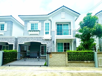  พร้อมเฟอร์ฯ .4BTS สำโรง1กม.ให้เช่าบ้าน 2 ชั้น 36 ตร.วา.150 ตร.ม.