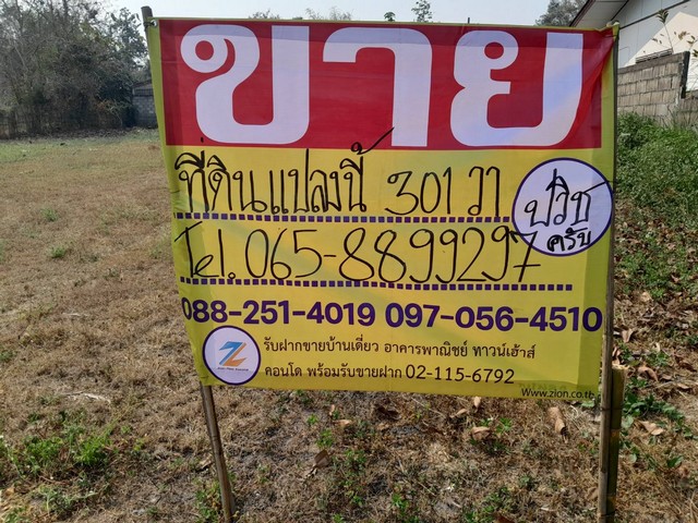 ขายที่ดินแปลงสวย301 ตร.ว. ราคาถูกมากๆ ซ.9 บ้านป่าเหียง ต.บ่อแฮ้ว อ.เมือง จ.ลำปาง   ZN341