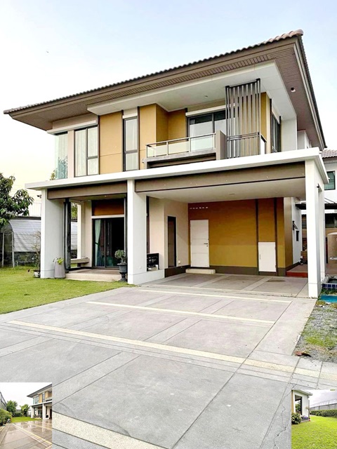 ราชพฤกษ์ 4 กม ถ.345  เพียวเพลส  ให้เช่าคฤหาสน์หรู ชั้น หลังริม 98ตรว. 170ตรม. อากาศธรรมชาติ 3นอน 3น้ำ 4จอดรถ 4แอร์ สวนรอบบ้าน